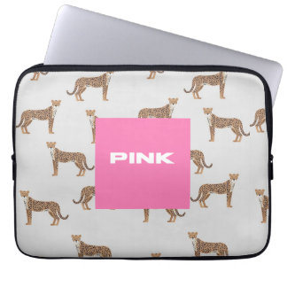 Stijlvolle Cheetah Print Roze Laptop Hoesje – Tren Sleeve