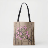 Stijlvolle Cherry Blossom met teken Tote Bag (Voorkant)