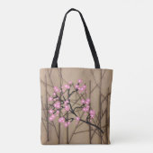 Stijlvolle Cherry Blossom met teken Tote Bag (Achterkant)