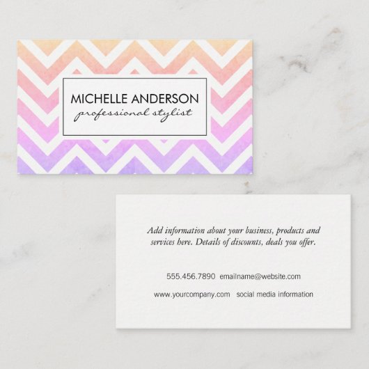 Stijlvolle Chevron afspraak Afsprakenkaartje (Voorkant / Achterkant)