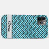 Stijlvolle Chevron Golf Blau, Turquoise, Groen Case-Mate iPhone Case (Achterkant (horizontaal))