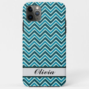 Stijlvolle Chevron Golf Blau, Turquoise, Groen Case-Mate iPhone Case