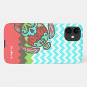 Stijlvolle Chevron & Zee Turtle Custom iPhone Hoesje (Achterkant horizontaal)
