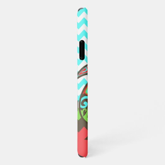 Stijlvolle Chevron & Zee Turtle Custom iPhone Hoesje (Rechterkant)