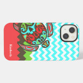 Stijlvolle Chevron & Zeeschildpad Custom iPhone Ho Hoesje (Achterkant horizontaal)