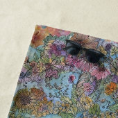 Stijlvolle Chic Bloementuin Aquarel Schilderij Strandlaken (In situ)