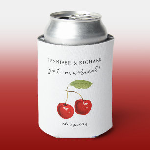 Stijlvolle Chic  Cherry Red White Wedding Favoriet Blikjeskoeler