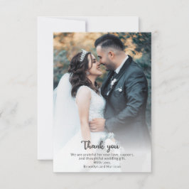 Stijlvolle chic Elegant Bride en Groom Wedding Pho Bedankkaart