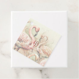 Stijlvolle Chic Flamingo Monogram Gepersonaliseerd Bedankjes Labels