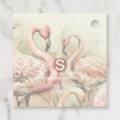 Stijlvolle Chic Flamingo Monogram Gepersonaliseerd Bedankjes Labels (Achterkant)