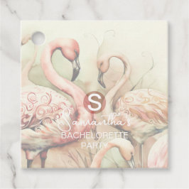 Stijlvolle Chic Flamingo Monogram Gepersonaliseerd Bedankjes Labels