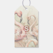 Stijlvolle Chic Flamingo Monogram Personalisatie Cadeaulabel (Achterkant)