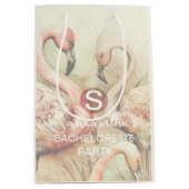 Stijlvolle Chic Flamingo Monogram Personalisatie Medium Cadeauzakje (Voorkant)
