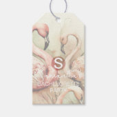 Stijlvolle Chic Flamingo Monogram Persoonlijk Cadeaulabel (Voorkant)