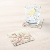 Stijlvolle Chic Flamingo Monogram Persoonlijk Kartonnen Onderzetters (Insitu)