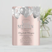 Stijlvolle Chic Glitter Drips Ballonnen Kaart (Staand voorkant)