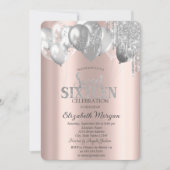 Stijlvolle Chic Glitter Drips Ballonnen Kaart (Voorkant)