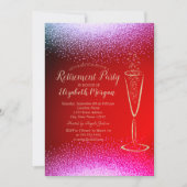 Stijlvolle Chic Gold Confetti Wine Glass Retiremen Kaart (Voorkant)