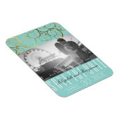 Stijlvolle Chic Golden Spirals sparen de Datum Fot Magneet (Rechterzijde)