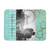 Stijlvolle Chic Golden Spirals sparen de Datum Fot Magneet (Horizontaal)