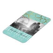 Stijlvolle Chic Golden Spirals sparen de Datum Fot Magneet (Linkerzijde)