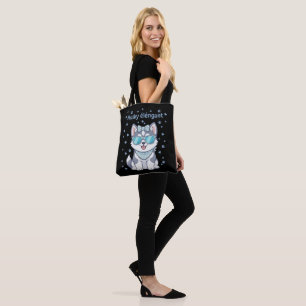 Stijlvolle & Chic Husky Puppy met Zonnebril en Str Tote Bag