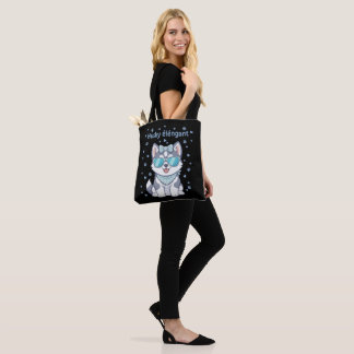 Stijlvolle & Chic Husky Puppy met Zonnebril en Str Tote Bag