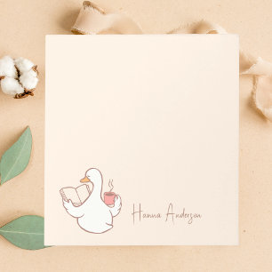Stijlvolle Chic Mooie Gans & Koffie Modern  Notitieblok