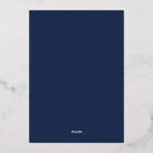 Stijlvolle Chic Navy Blauwe Zakelijke Kerst Script Folie Uitnodiging (Achterkant)