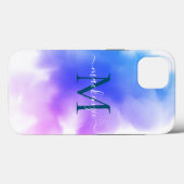 Stijlvolle Chic Ombre Pink Waterverf Monogramed Case-Mate iPhone Case (Achterkant (horizontaal))