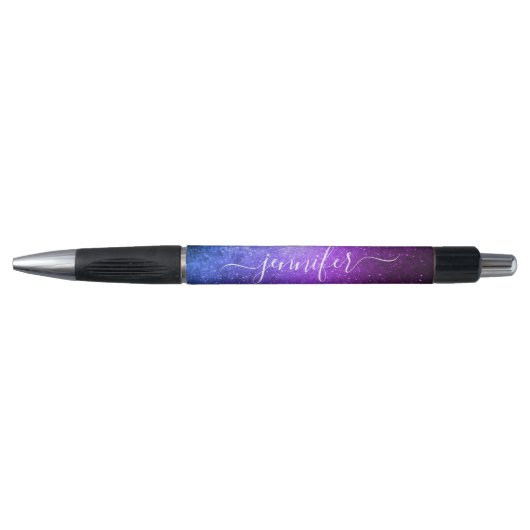 stijlvolle chic paarse glitters aangepaste naam pen (Voorkant)
