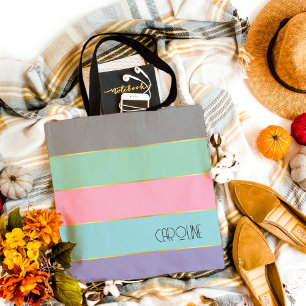 Stijlvolle Chic Pastel Patroon Thema  Boodschappen Tote Bag