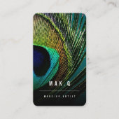 Stijlvolle Chic Peacock Feather Photo make-up Arti Visitekaartje (Voorkant)