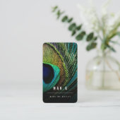 Stijlvolle Chic Peacock Feather Photo make-up Arti Visitekaartje (Staand voorkant)
