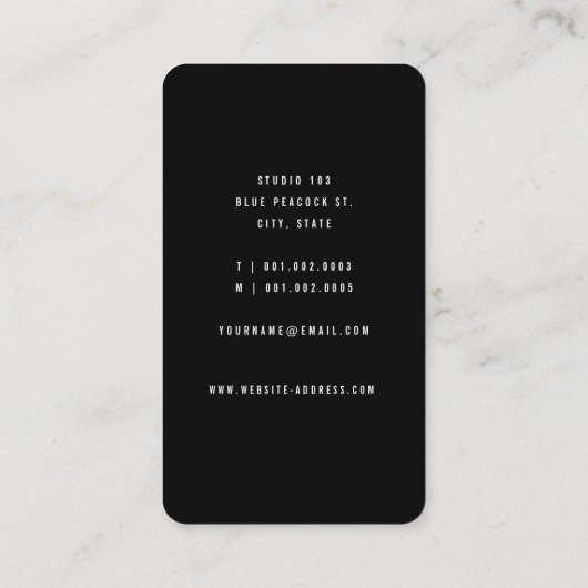 Stijlvolle Chic Peacock Feather Photo make-up Arti Visitekaartje (Achterkant)