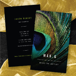 Stijlvolle Chic Peacock Feather Photo make-up Arti Visitekaartje