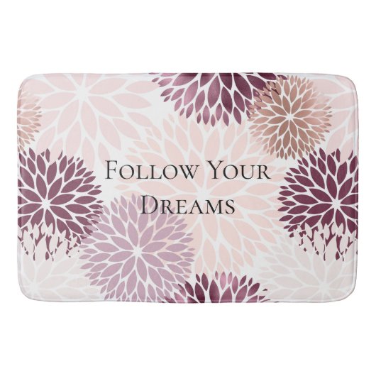 Stijlvolle Chic Pink Floral Badmat (Voorkant)