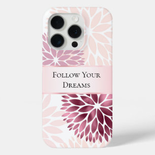 Stijlvolle Chic Pink Floral iPhone 15 Pro Case