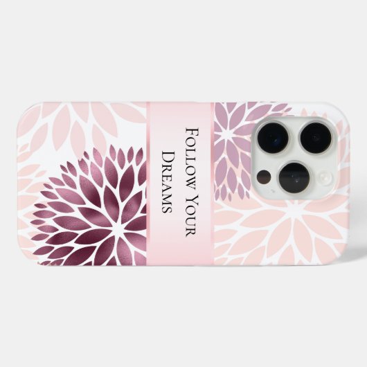 Stijlvolle Chic Pink Floral Case-Mate iPhone Case (Achterkant (horizontaal))