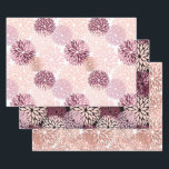 Stijlvolle Chic Pink Floral Inpakpapier Vel<br><div class="desc">Stijlvol Chic Pink Bourgondië Floral Vrijgezellenfeest voor elke gelegenheid</div>