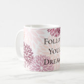 Stijlvolle Chic Pink Floral Koffiemok (Voorkant links)