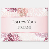 Stijlvolle Chic Pink Floral Magneet (Voorkant)
