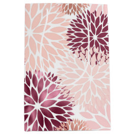 Stijlvolle Chic Pink Floral Medium Cadeauzakje