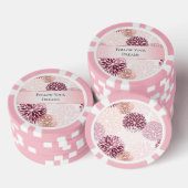 Stijlvolle Chic Pink Floral Poker Chips (Opstapeling)