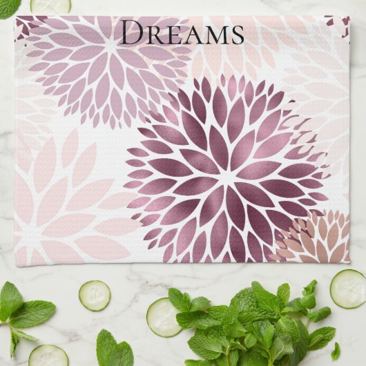 Stijlvolle Chic Pink Floral Theedoek (Gevouwen)