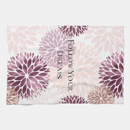 Stijlvolle Chic Pink Floral Theedoek (Horizontaal)