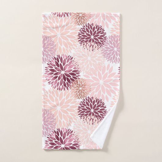 Stijlvolle Chic Pink Floral Vrijgezellenfeest Bad Handdoek (Handdoek)