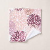 Stijlvolle Chic Pink Floral Vrijgezellenfeest Bad Handdoek (Wasdoekje)