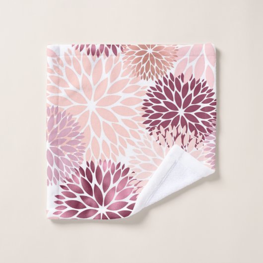 Stijlvolle Chic Pink Floral Vrijgezellenfeest Bad Handdoek (Wasdoekje)