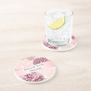 Stijlvolle Chic Pink Floral Vrijgezellenfeest Zandsteen Onderzetter